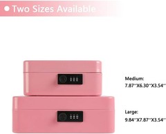 Portable Pink Cash Box Safe with Combination Lock – Freestanding, Durable Design