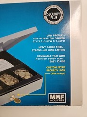 MMF Industries Steel Low Profile Cash Box with Security Lock 2 Keys
