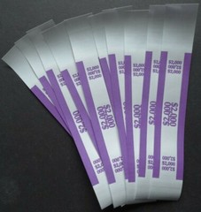 10 – Violet $2,000 Cash Money Self-Sealing Straps Currency Bands