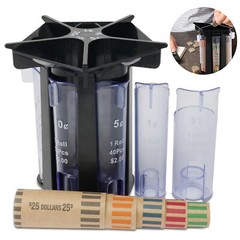 5-In-1 Coin Counter Sorter Tube for Pennies, Nickels, Dimes, Quarters, Dollars