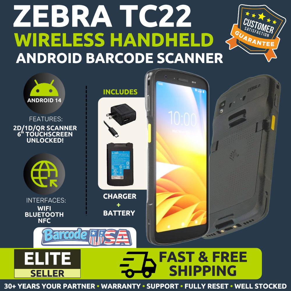 ✅Zebra TC22 Wireless Inventory Handheld, Android 14, 2D/1D/QR Barcode Reader!🔥⭐