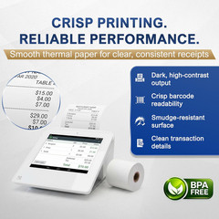 Thermal Receipt Paper Rolls, 2 1/4 Inch x 80 Feet, Compatible with Clover Mini