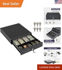 13″ Electronic Cash Register Drawer for Point of Sale POS System with 4 Bill …