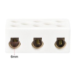 2Pcs 3 Way Ceramics Terminal Blocks High Temp Porcelain Connector 47×27.5×19.5mm