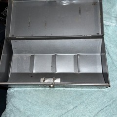 Vintage Metal Steel Money Cash Lock Locking Box Merriam Now Cash Box No Key