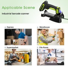 Symcode Bluetooth 2D QR Barcode Scanner with Charging Stand,Industrial Dustproof