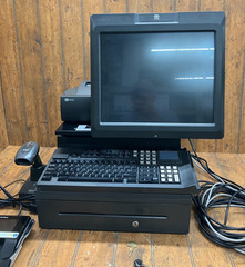 NCR Real POS 7616 w/ Monitor Keyboard Printer Scanner Card Reader Cash Drawer #3
