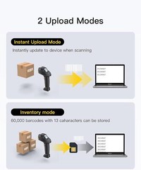 Inateck Bluetooth Barcode Scanner, 2D 1D Wireless Handheld Scanner QR Code