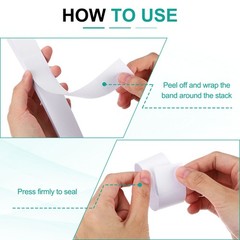 200Pcs Money Band Dollar Money Bill Wrapper Self-Adhesive Bill Band White