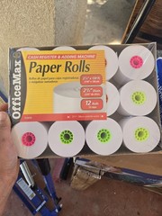 OfficeMax 12 Paper Rolls Cash Register Adding Machines 2.25″ x 130″