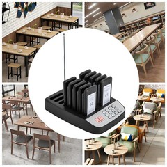 Restaurant Wireless Guest Paging System 10Beepers Queuing Calling Pagers w/Light
