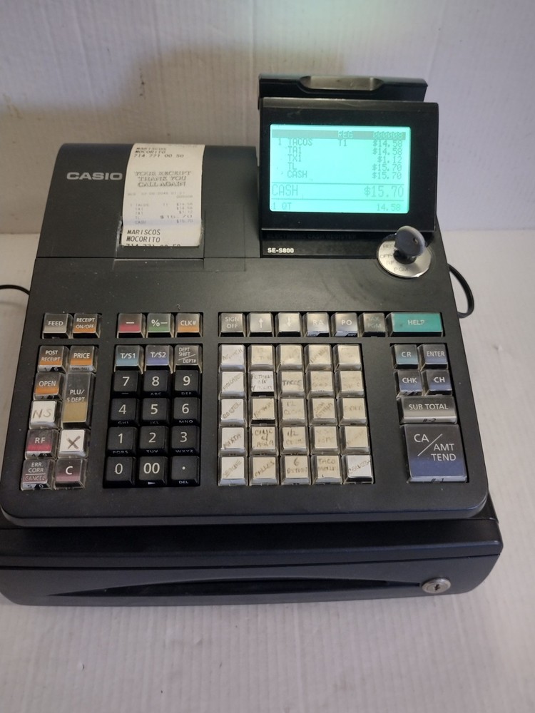 Casio SE-S800 Electronic Cash Register Thermal Print With Program Key Only 1 Key