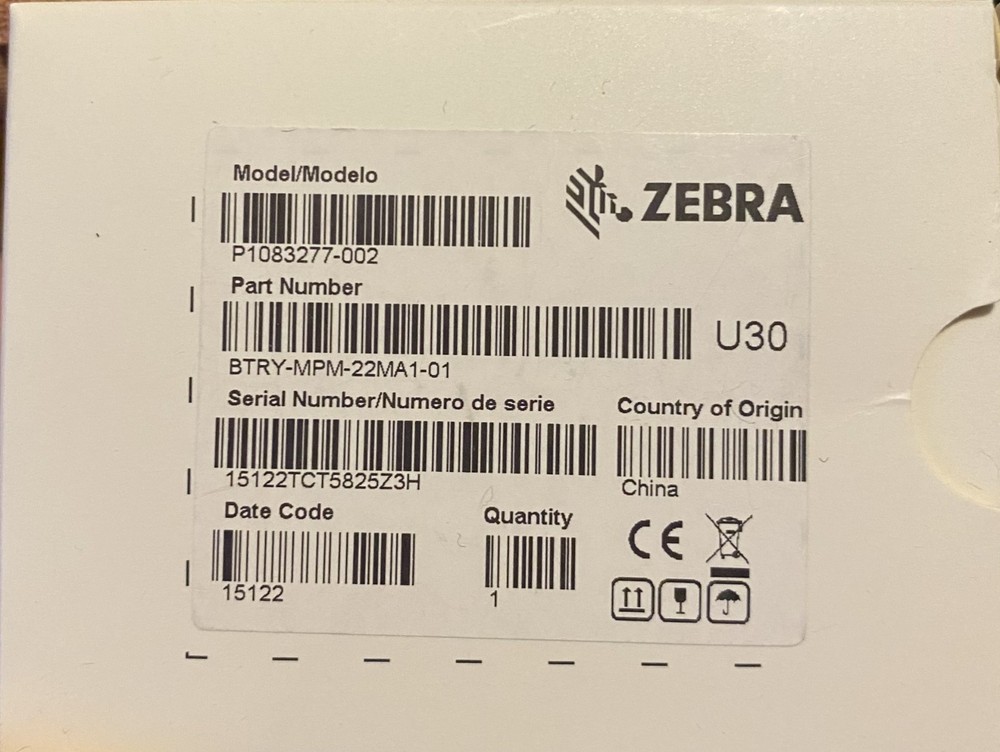 Zebra BTRY-MPM-22MA1-01 Battery – For Mobile Printer ZQ300 Series