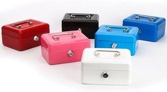 Compact 5.9″ Pink Cash Box with Key Lock and Money Tray – Perfect for Festivals