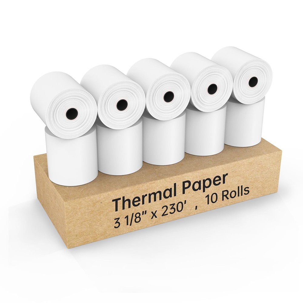 3 1/8 x 230 Thermal Paper Receipt Rolls, HUOJI 10 rolls Receipt Paper Fits Star
