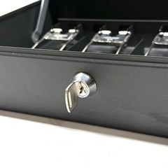 Large Cash Box with Money Tray and Lock, Metal Money Box for Cash, Lockbox