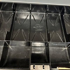 Vintage 1980’s Gray Steel Heavy Duty Cash Box – no key -Opens And Closes/latches
