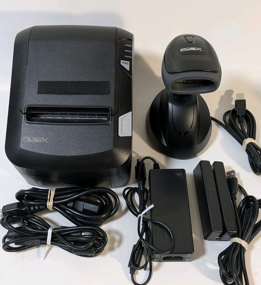 POSX EVO Green Thermal Receipt Printer Scanner POS Bundle Tested Working USB