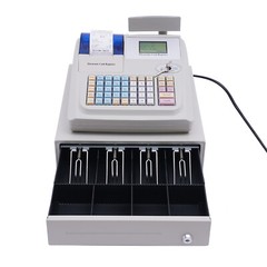 LCD Display Electronic POS System Cash Register For Retail with Drawer 48 Keys
