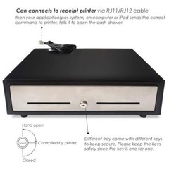16″ Pos Cash Drawer Stainless Steel Frontremovable Tray5bill/5coinrj11 Cable Inc