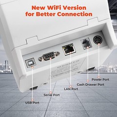 MUNBYN WiFi Thermal POS Receipt Printer upgraded USB/Lan/Serial/Cash Drawer Port