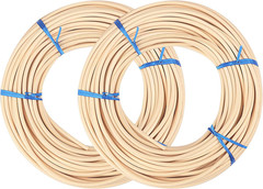 2 Rolls # 8 Spline, 66 Ft Each Roll Reed Spline, Diameter 0.2 In（5Mm）Natural Can
