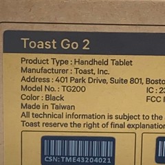 Toast Go 2 POS Handheld Tablet Mobile Computer TG200 Original Packaging Lot of 2