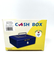 Hearthsong Metal Cash Lockbox with Plastic Inner Tray, Lock & 2 Keys 8x6x3 – NEW