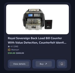 Royal Sovereign RBC-ES200 High-Speed Bill Counter