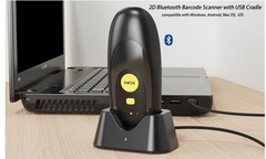 TEEMI TMSL-54CR Bluetooth 2D Barcode Scanner Pocket Handheld w/ Dock – Black