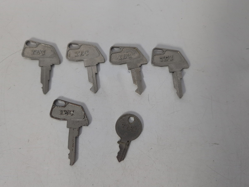 LOT OF 6 CASH REGISTER KEY’S TEC 1,2,3,4, TEC MGR 2303, TEC R 410
