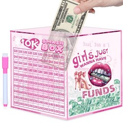 10k Smash Box for Money, Large Piggy Bank for Adults 10000 Savings Challenge …