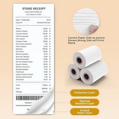 50 Rolls 2 1/4″ x 85 Feet BPA Free Thermal POS Receipt Paper for Cash Registers