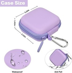 Water-Resistant Portable Chip Card Reader Case with Removable Carabiner – Purple
