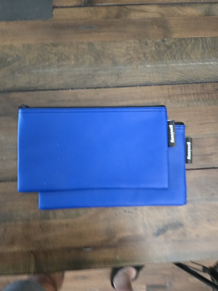 Honeywell 6503 Multipurpose Zipper Bank Deposit Money Bag Blue 11″ x 6″ 3-Pack