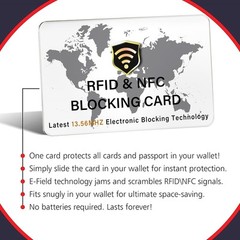 SaiTech IT 5 Pack RFID Blocking Card NFC Contactless 5pk-White, White