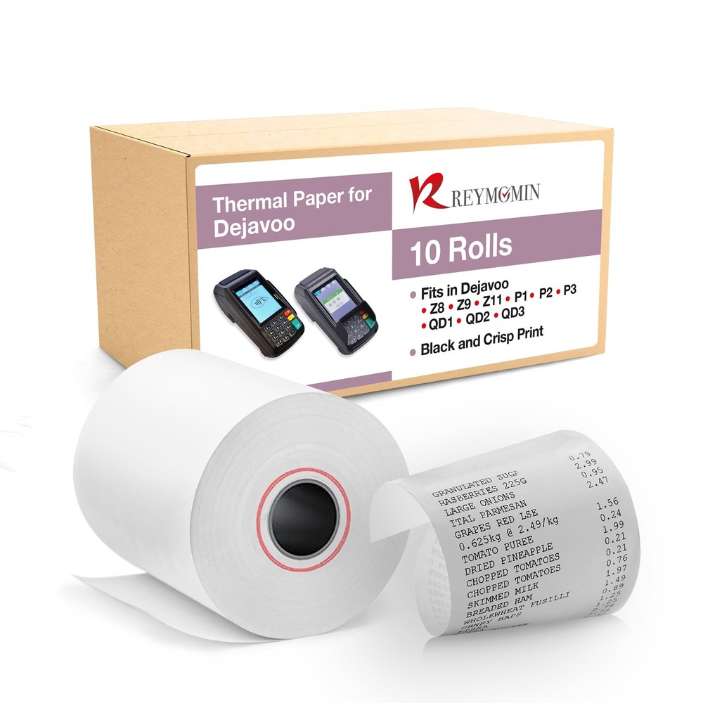 10 PCS Thermal Paper Rolls BPA Free Fits Dejavoo Z8/Z9/Z11/P1/P3/P8/QD1/QD2