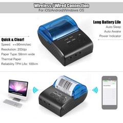 POS-5805DD Portable Mini 58mm Wireless USB Thermal Printer Receipt Bill UJIJ
