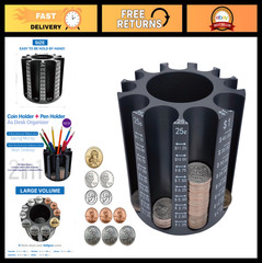 Coin Counter Change Sorter & Desk Organizer | Piggy Bank for Adults & Kids | Hol