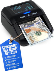 Better Office Products Counterfeit Money Detector Machine, Portable Counterfeit