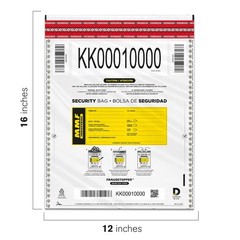 MMF Industries Cash Transmittal Bags | 12W x 16H | Pack of 100 | Unique Alphanum