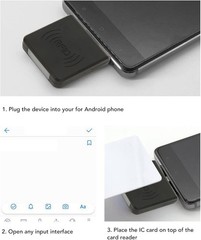 Square Card Reader, Type C Interface 125Khz Credit Card Reader Smart Card Reader