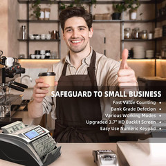Money Counter Machine with Value Bill Count, Dollar, Euro with UV/MG/IR/DD/DBL/