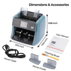 MUNBYN Money Bill Cash Counter Currency Counting Counterfeit Detect Bank Machine