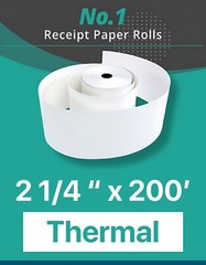 2 1/4″ x 200′ Thermal Receipt Paper 50 Rolls Cash Register BPA Free for Sam4s