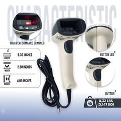 1D 2D QR Barcode Scanner w/USB Cord – Similar to Zebra DS3608 1 YEAR WARRANTY!🔥