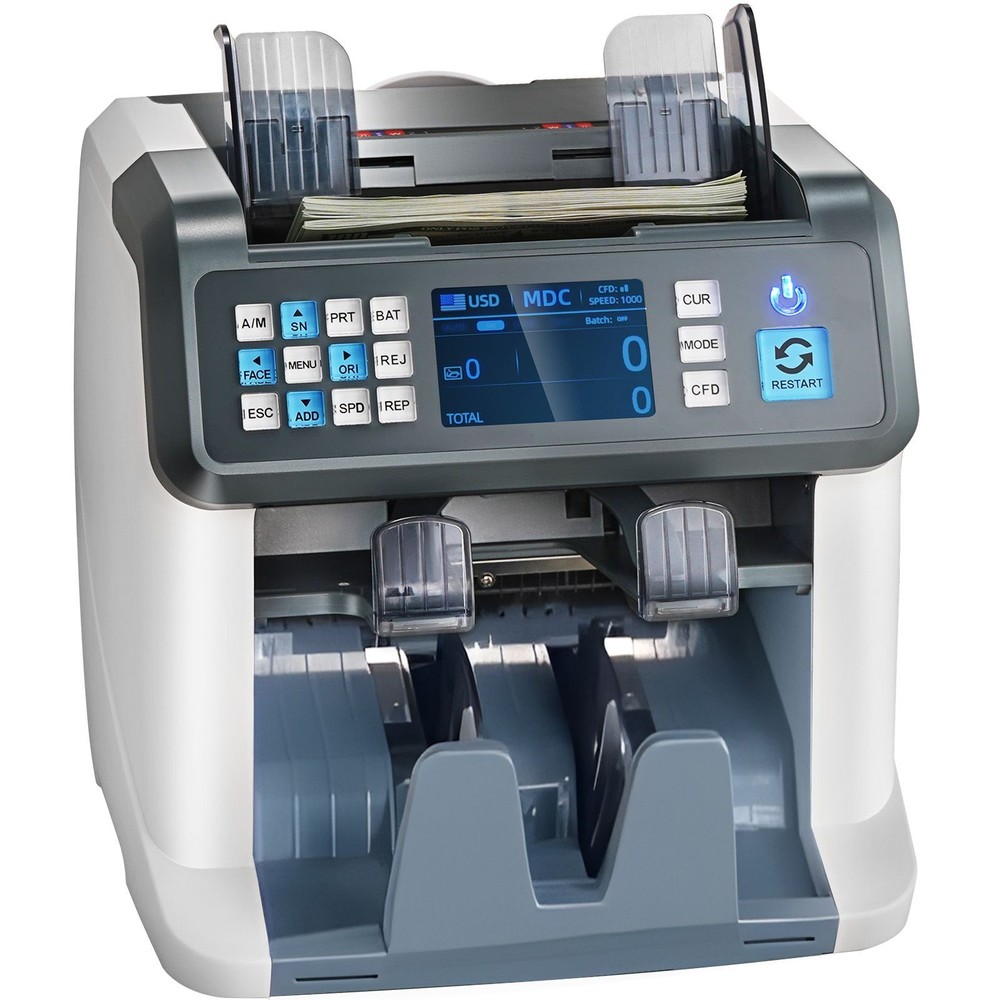 Money Counter Machine, Bill Counter with Mixed Denomination, 2CIS, SN, UV, IR