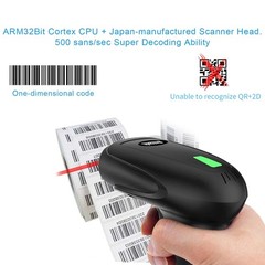 USB Wireless Barcode Scanner Stand 2in1 2.4Ghz 2.0 Wired 1D Reader Scanner