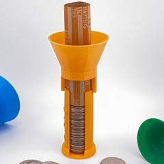 COIN COUNTING TUBES FAST WRAP PENNY NICKEL DIME QUARTER USA /3d printed
