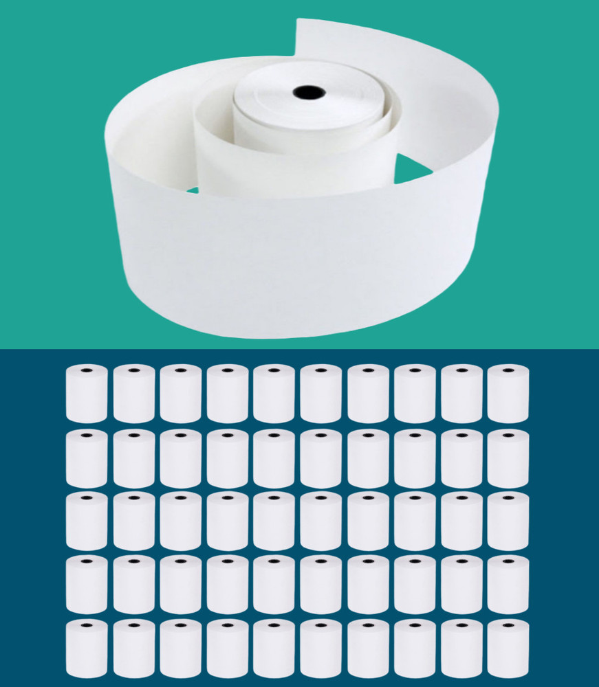 2 1/4″ x 200′ Thermal Receipt Paper 50 Rolls Cash Register BPA Free for Sam4s
